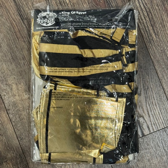 Spirit Halloween King Of Egypt Medium Adult Costume Black Gold Pharaoh - Picture 2 of 3